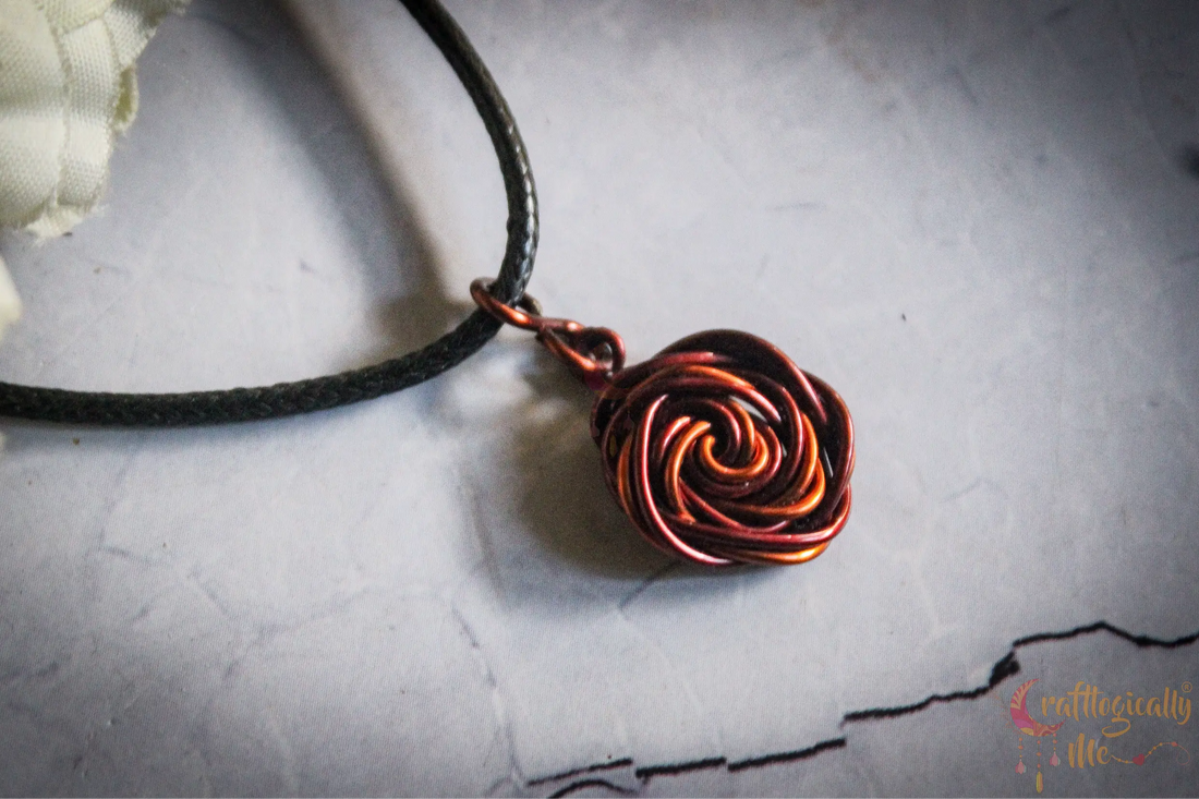 Big Rose Pendant – Dual Copper Handmade Jewelry