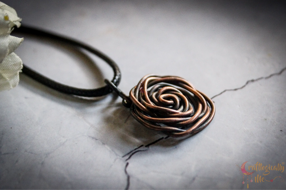 Big Rose Pendant – Handmade Wire Jewelry
