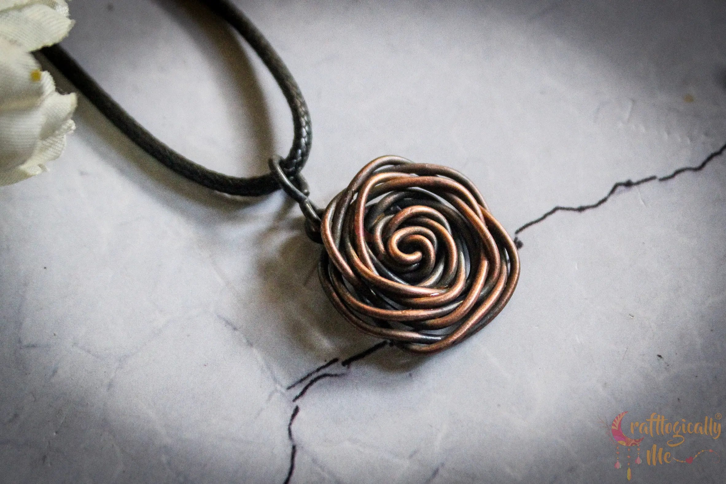 Big Rose Pendant – Handmade Wire Jewelry