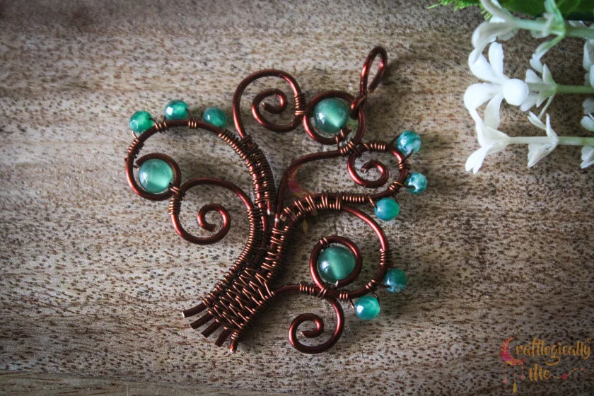 Green Onyx Tree Of Life Pendant