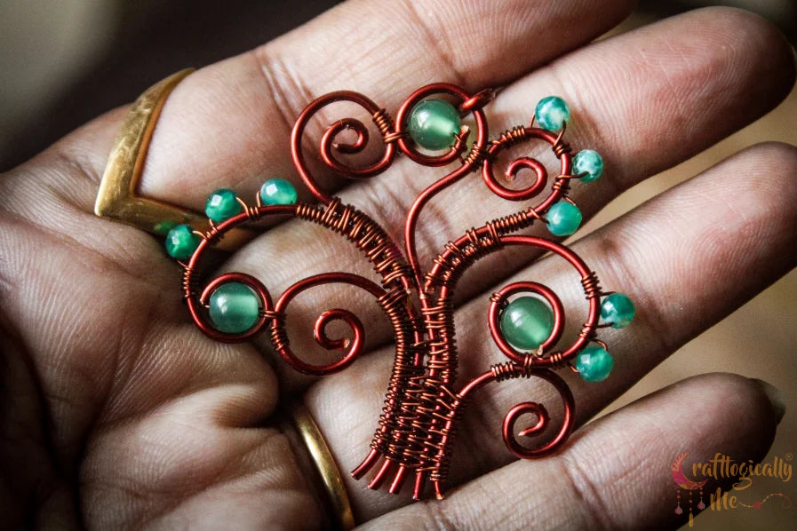 Green Onyx Tree Of Life Pendant