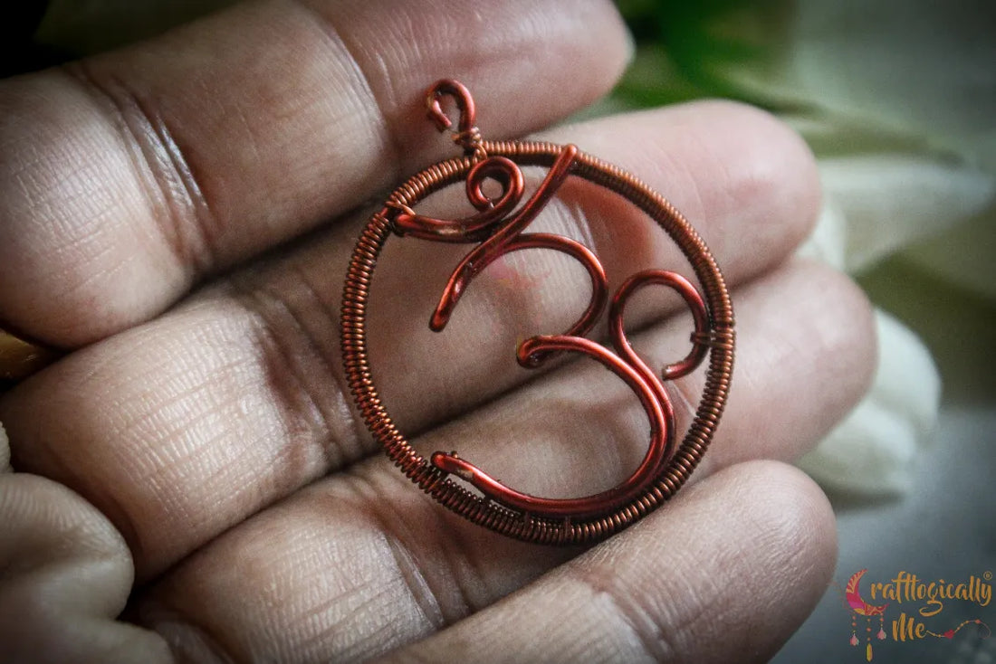 Crown Chakra Meditation Pendant – AUM Symbol Handmade Jewelry