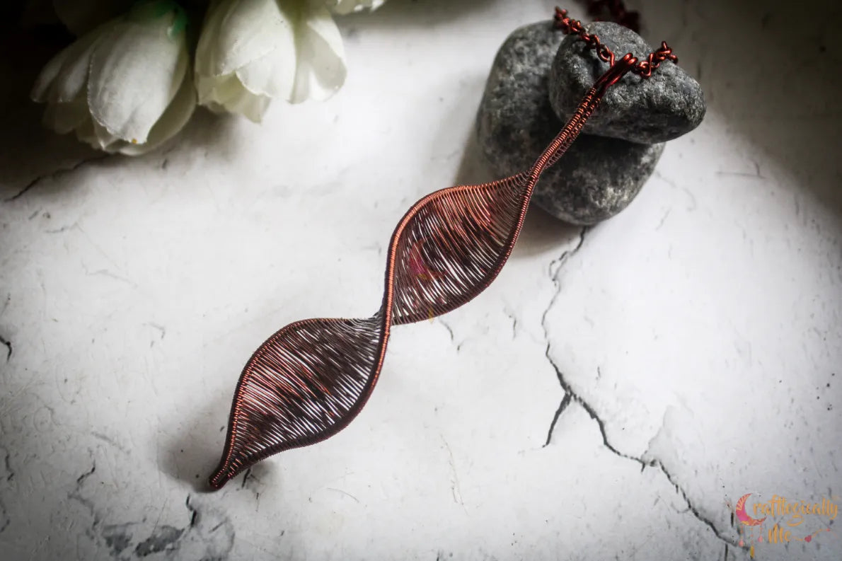 DNA Helix Pendant – Handmade Twisted Wire Art Jewelry