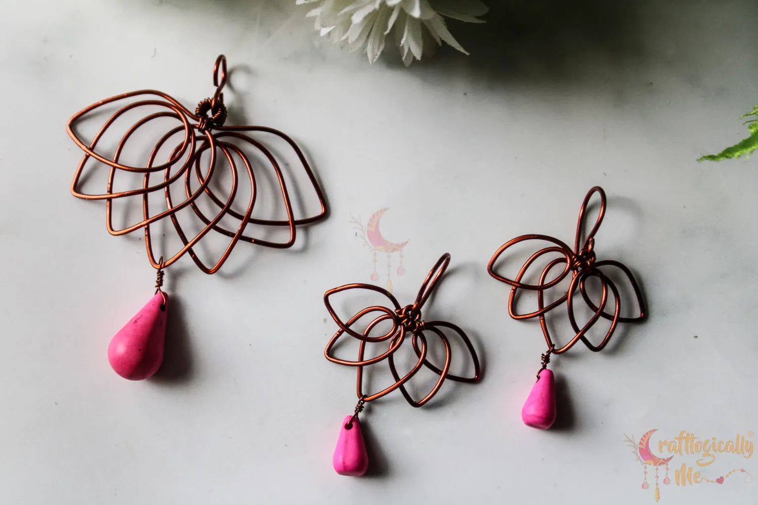 Lotus Pendant Set, Earrings and Pendant Combo – Handcrafted Symbolic Jewelry