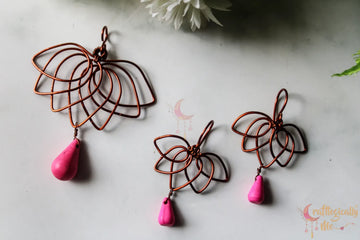 Lotus Pendant Set, Earrings and Pendant Combo – Handcrafted Symbolic Jewelry