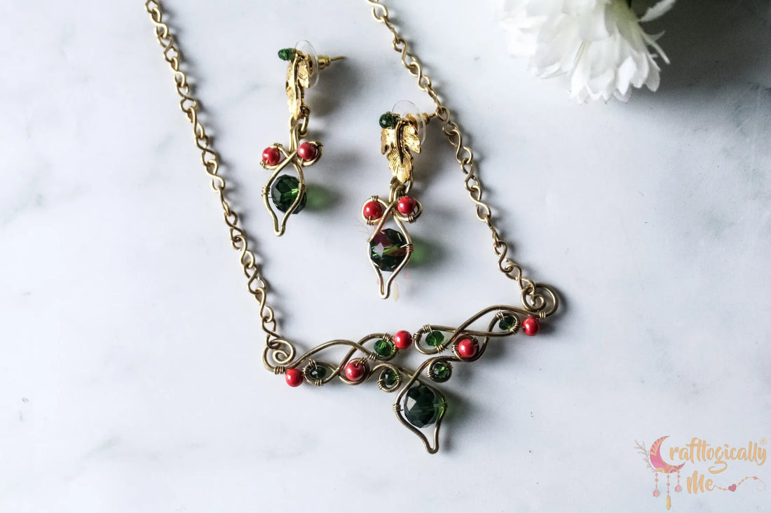 Dual Color Choker Set, Earrings And Necklace Combo – Handcrafted Wire Jewelry