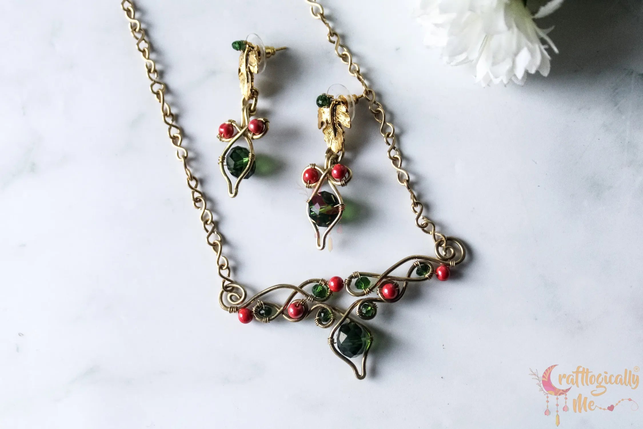 Dual Color Choker Set, Earrings And Necklace Combo – Handcrafted Wire Jewelry