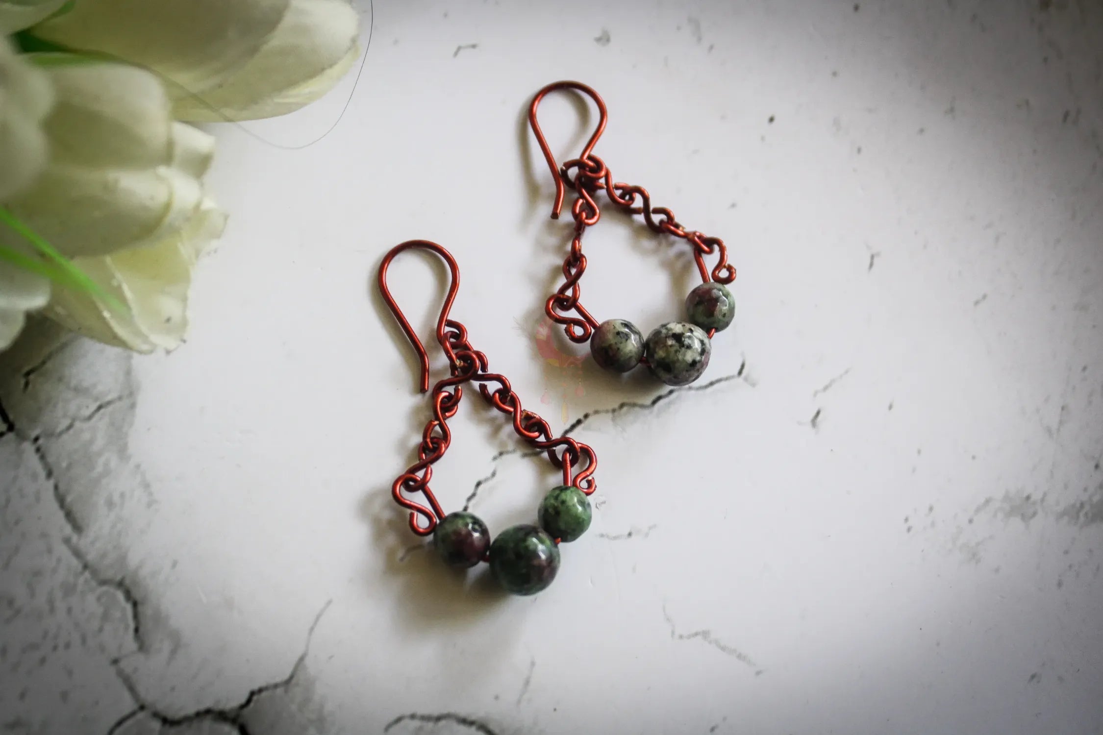 Gemstone Graduated Bead Choker Set, Earrings and Necklace Combo – Handmade Wire Wrapped Jewelry