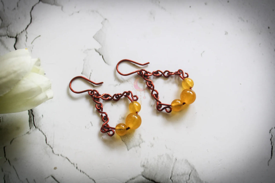 Gemstone Graduated Bead Choker Set, Earrings and Necklace Combo – Handmade Wire Wrapped Jewelry