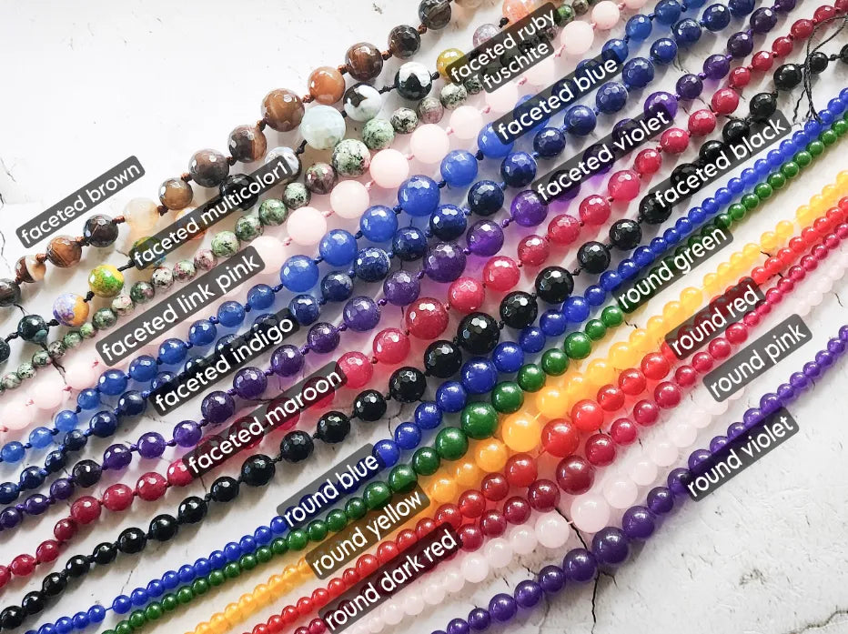 Gemstone Graduated Bead Choker Set, Earrings and Necklace Combo – Handmade Wire Wrapped Jewelry