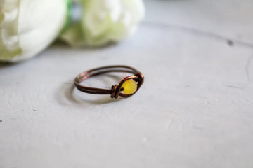 Leaf Wire Wrapped Ring – Handmade Nature-Inspired Ring