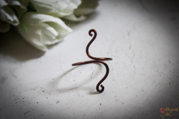 Simple Curly Adjustable Ring – Handmade Minimal Wire Wrapped Ring