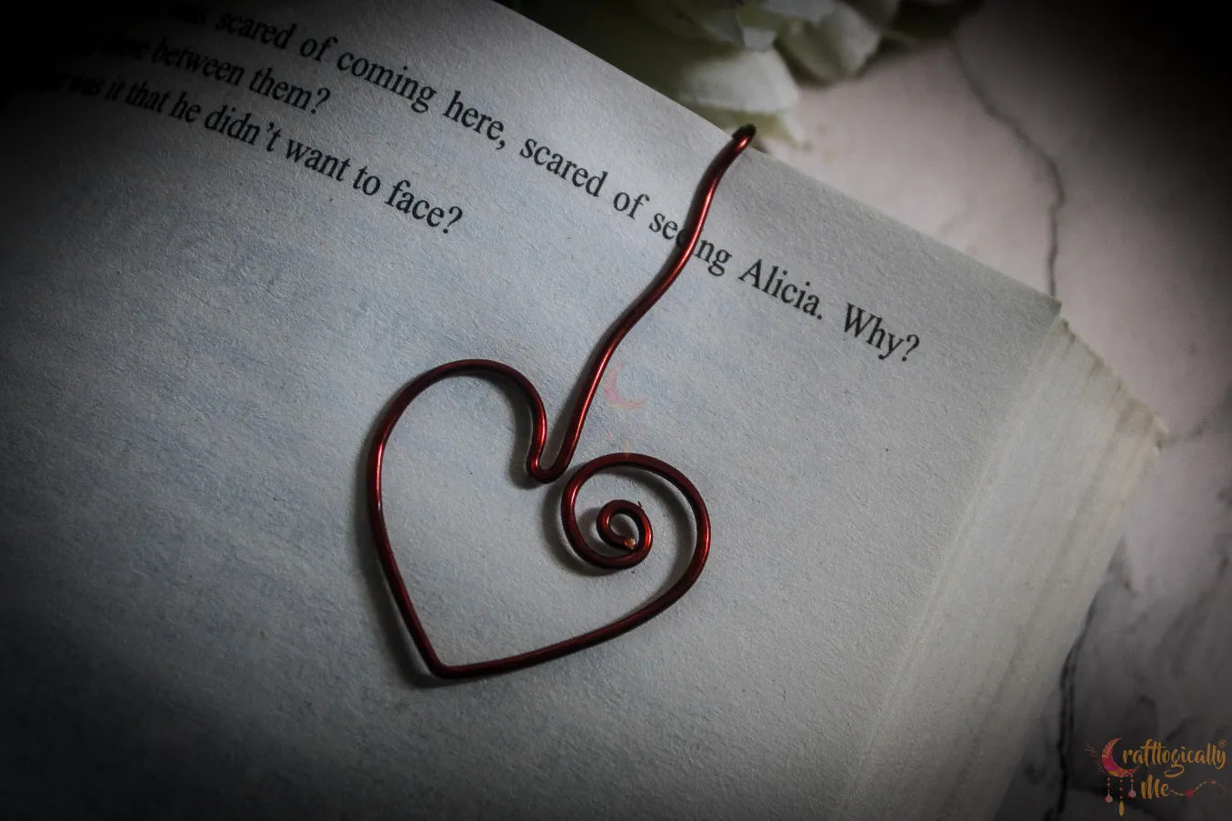 Heart Bookmark Clip – Handmade Wire Art Bookmark