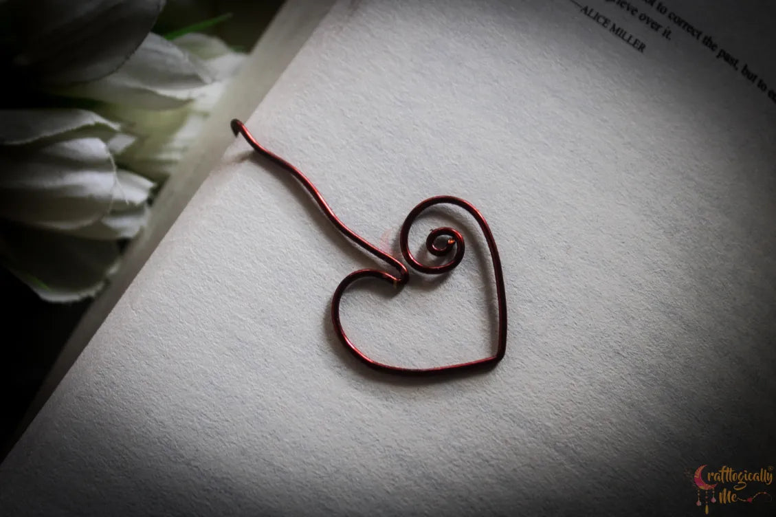 Heart Bookmark Clip – Handmade Wire Art Bookmark