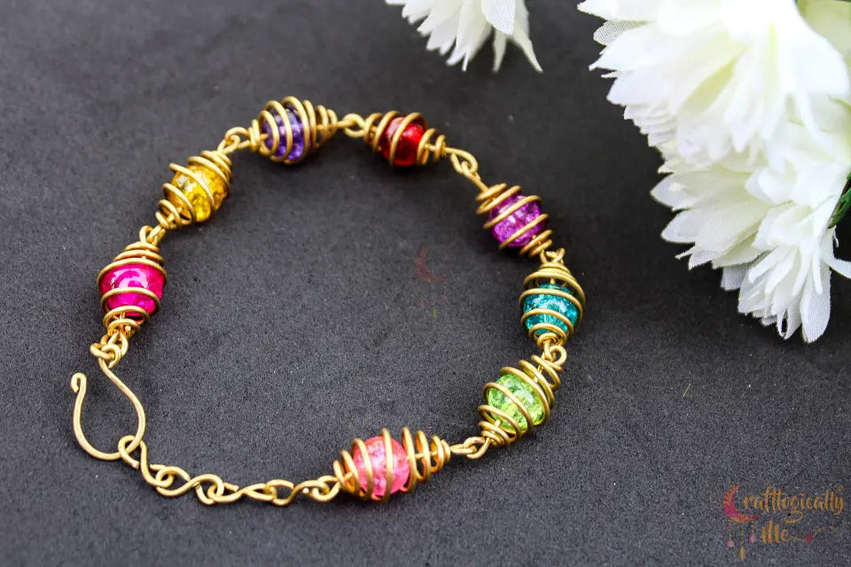 Caged Bead Bracelet – Handmade Wire Wrapped Beaded Jewelry