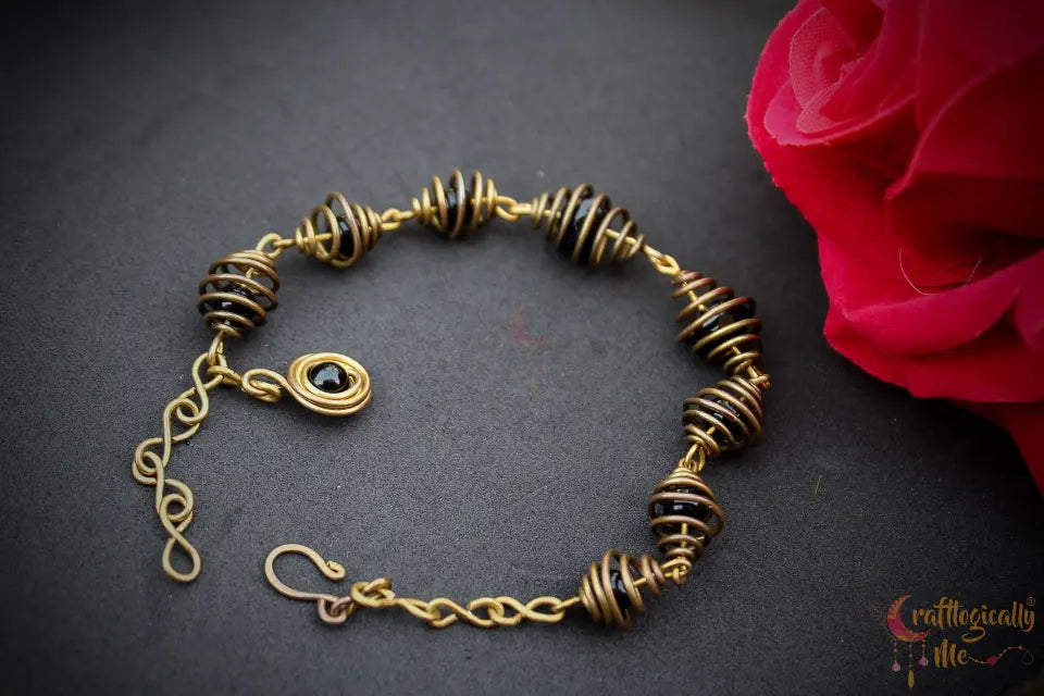 Caged Bead Bracelet – Handmade Wire Wrapped Beaded Jewelry