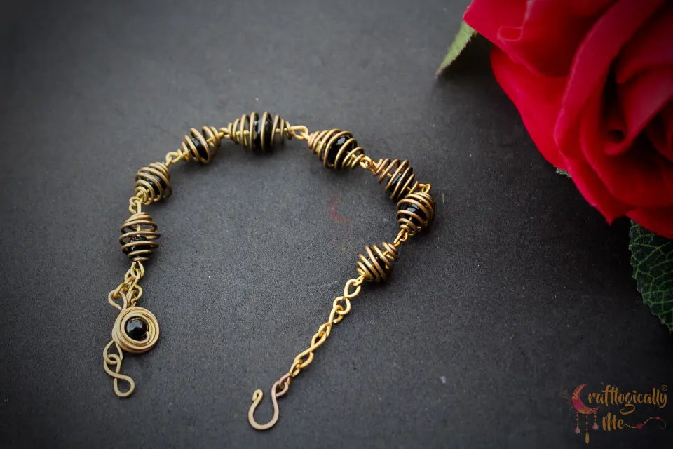 Caged Bead Bracelet – Handmade Wire Wrapped Beaded Jewelry