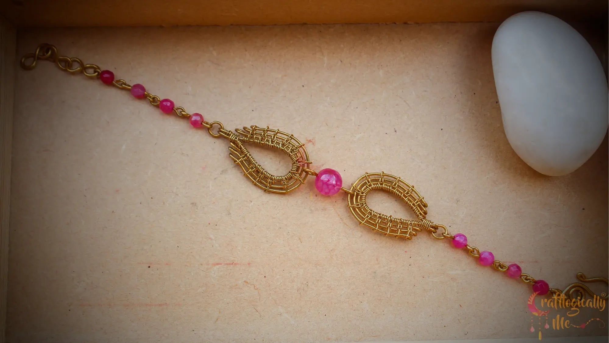 Double Criss Cross with Agates Bracelet – Handmade Wire Wrapped Gemstone Jewelry