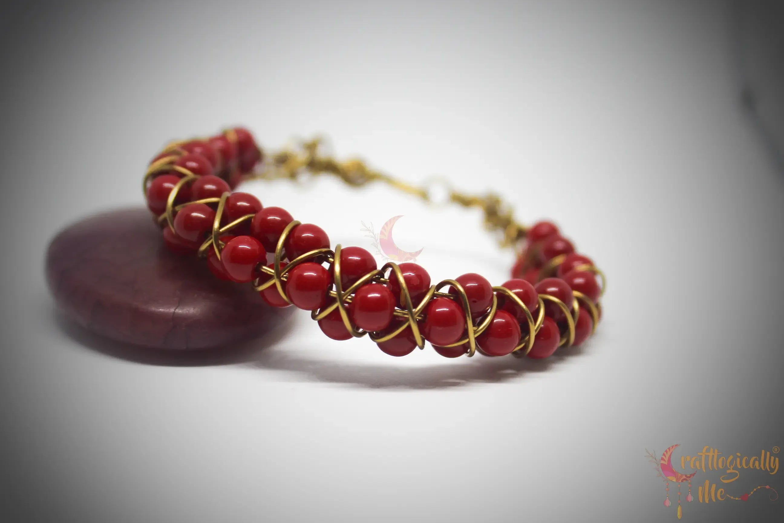 Three Layer Braided Pearl Bead Bracelet Cuff – Handmade Wire Jewelry