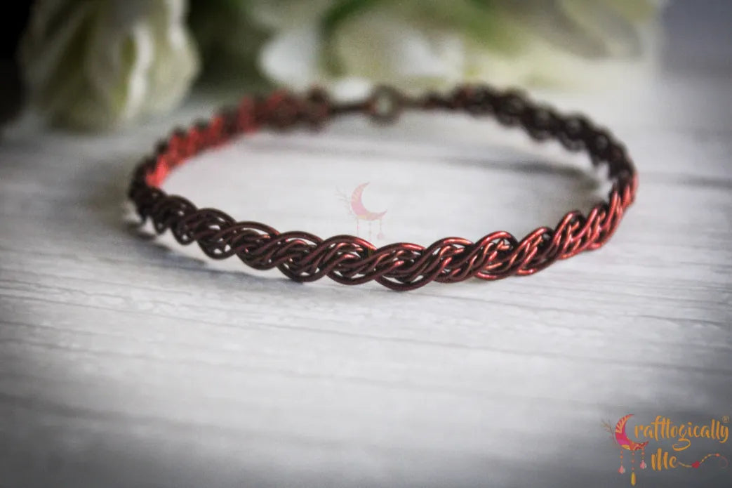 Unisex Criss Cross Braided Bracelet – Handmade Wire Jewelry