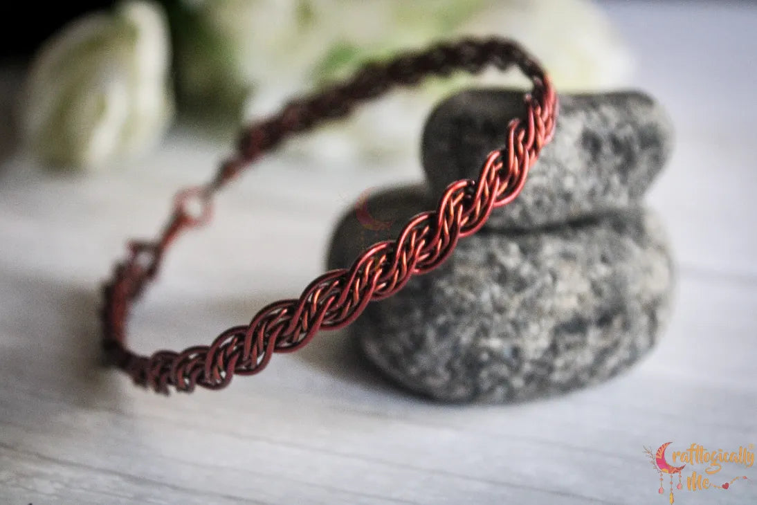 Unisex Criss Cross Braided Bracelet – Handmade Wire Jewelry