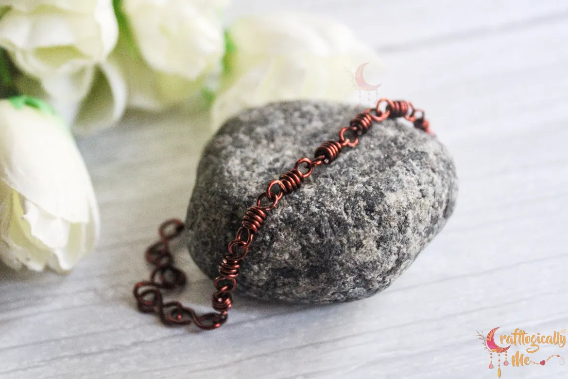 Unisex Coil Chain Bracelet – Handmade Wire Jewelry