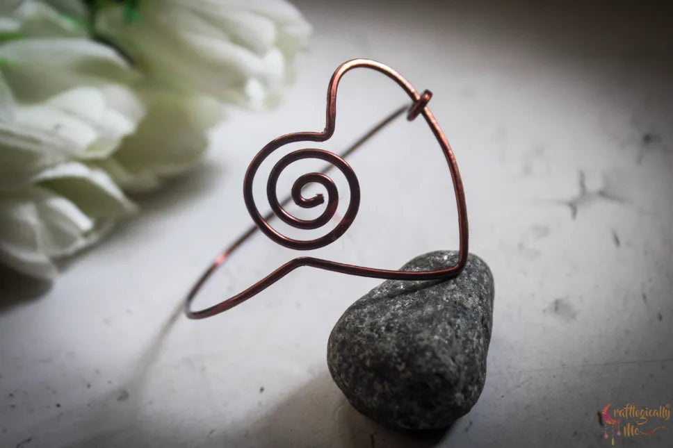 Heart Swirl Bracelet Cuff – Handmade Wire Jewelry