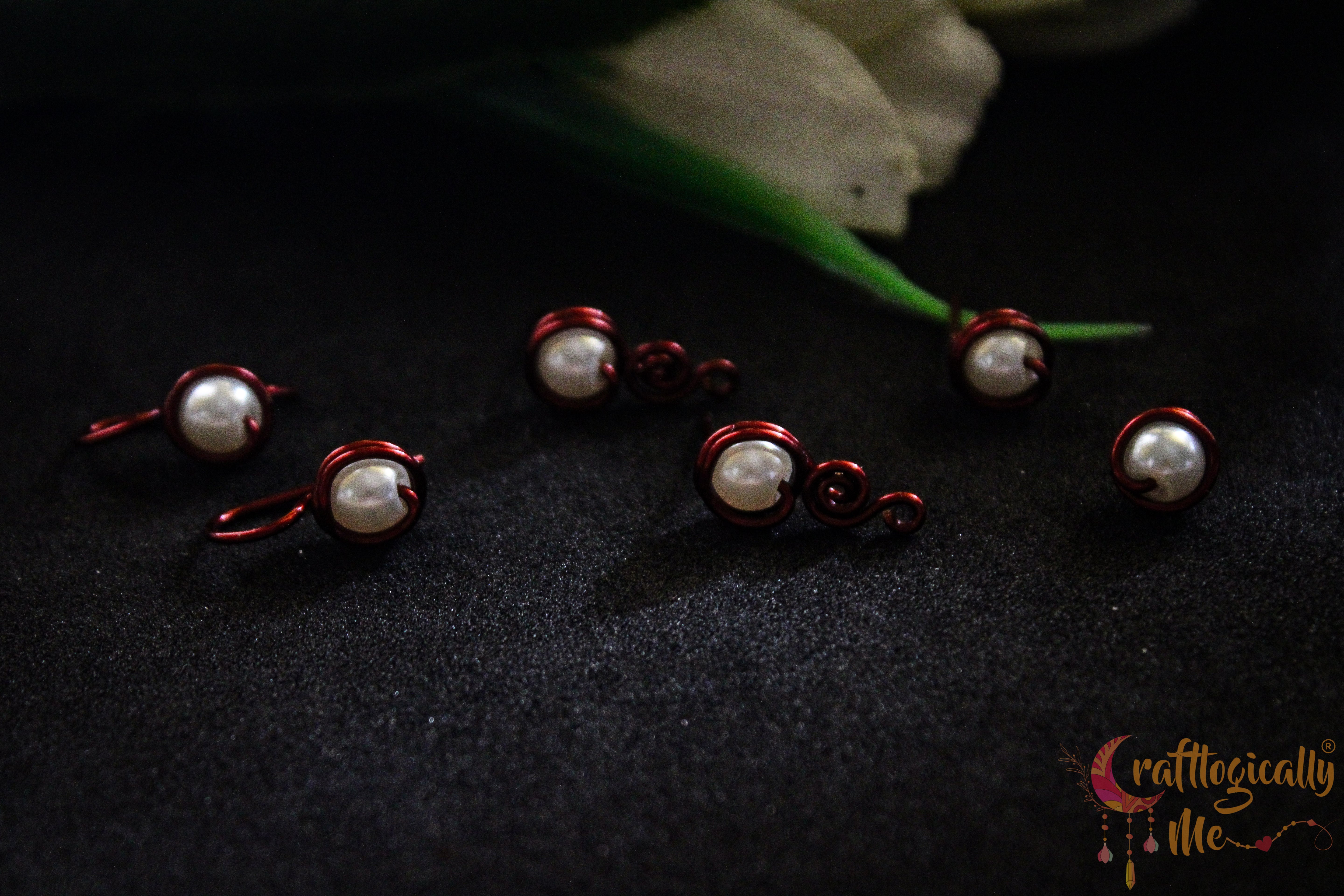 Classic Pearl Combo – Handmade Anti-Tarnish Copper Earrings Set