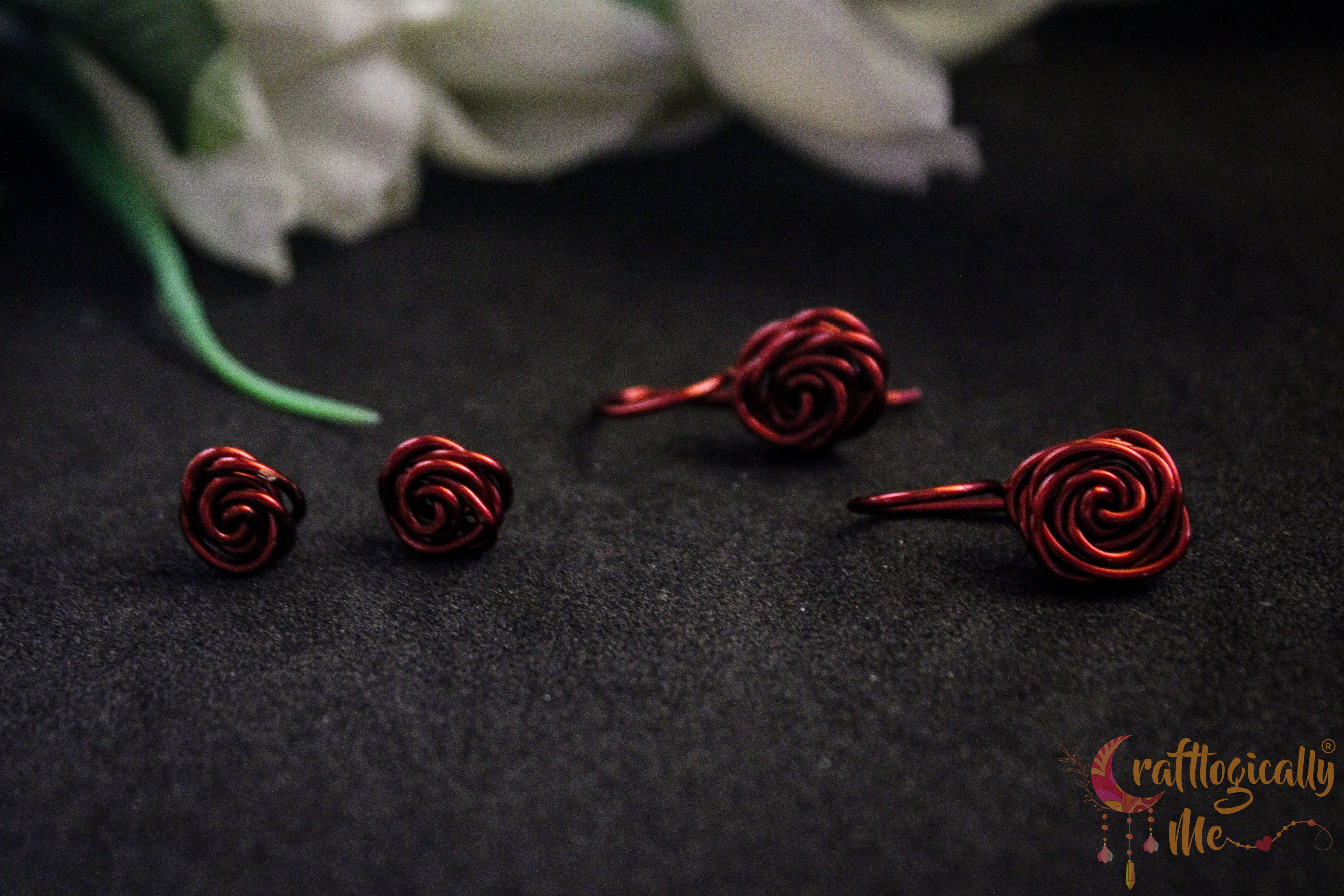 Classic Rose Combo – Handmade Anti-Tarnish Copper Earrings Set