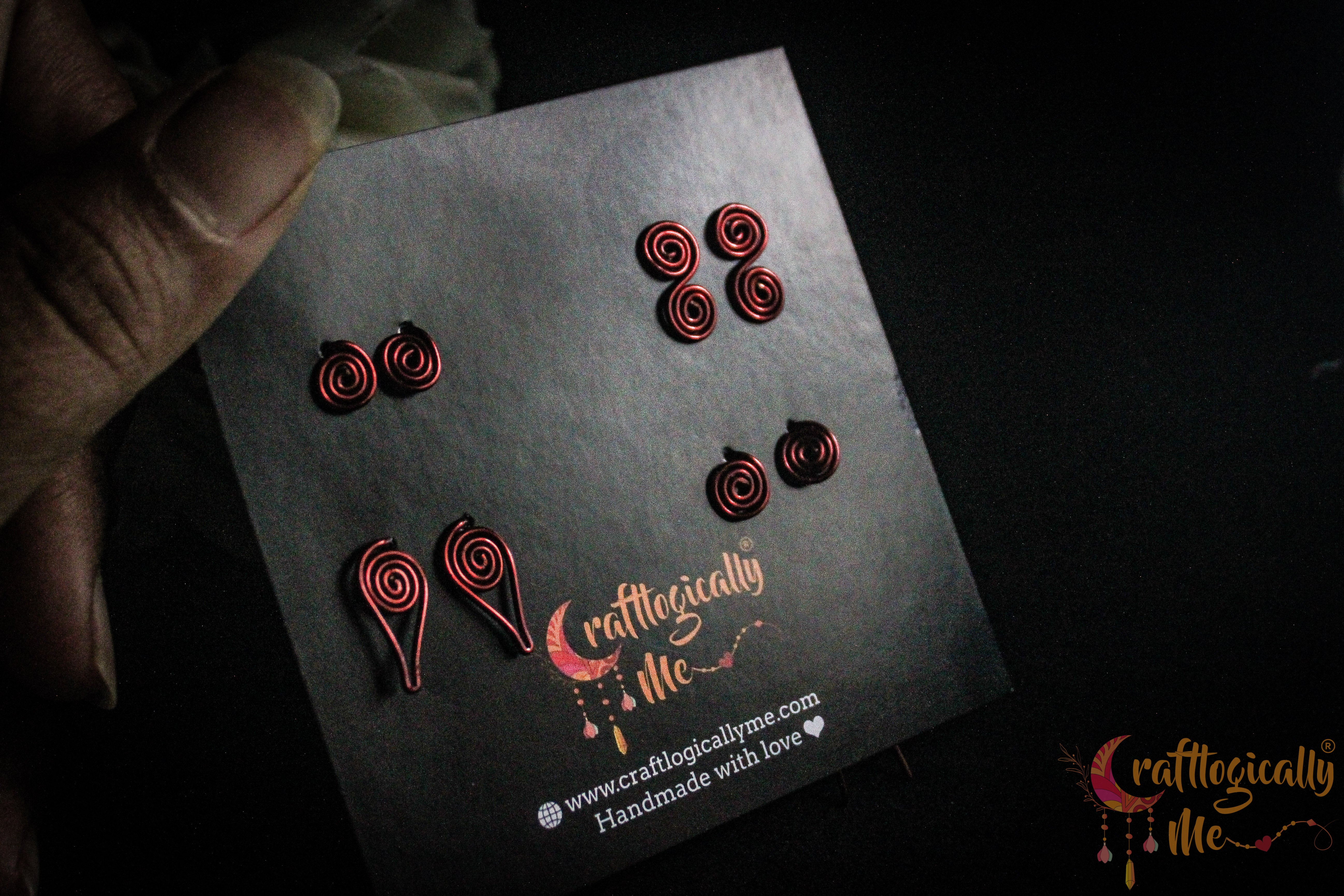 Swirl It Up Combo – Handmade Anti-Tarnish Copper Earrings Set