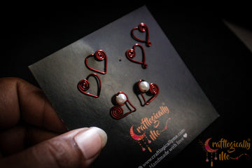 Love in the Air Combo – Handmade Anti-Tarnish Copper Heart Earrings