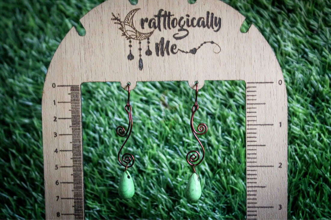 Long Swirl Drop Earrings – Handmade Wire Wrapped Statement Jewelry