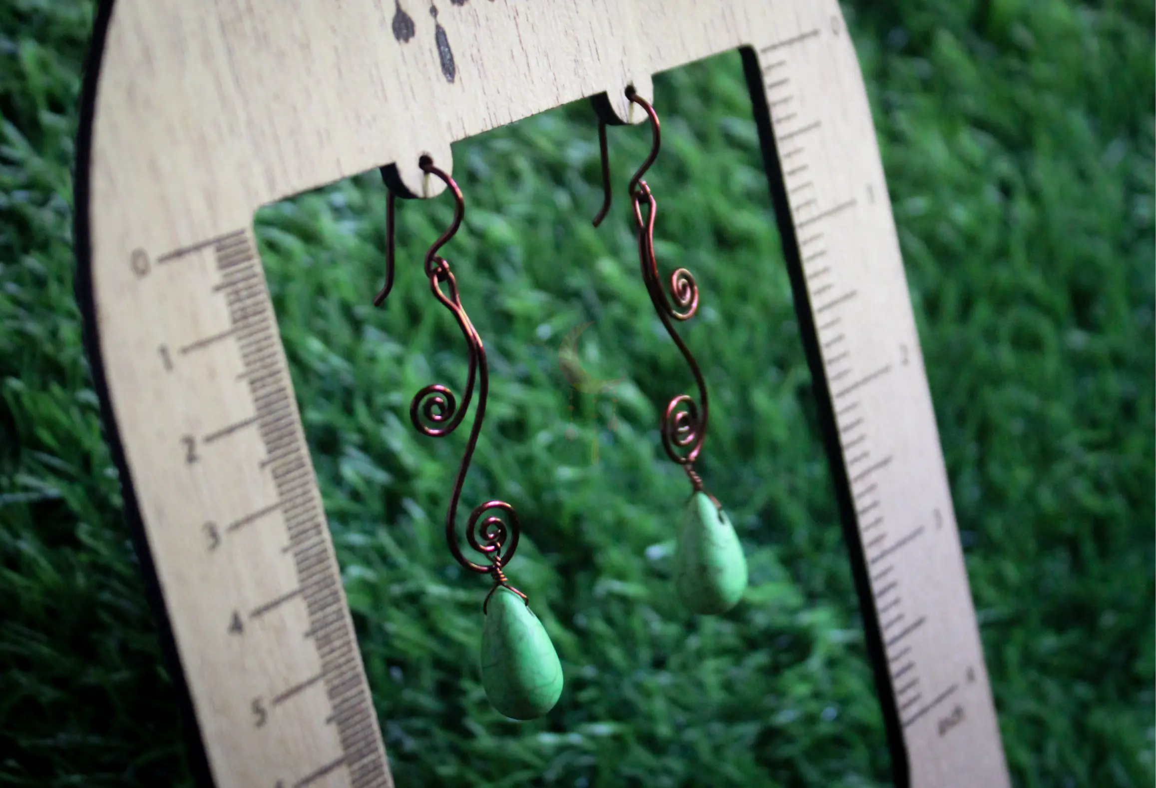 Long Swirl Drop Earrings – Handmade Wire Wrapped Statement Jewelry