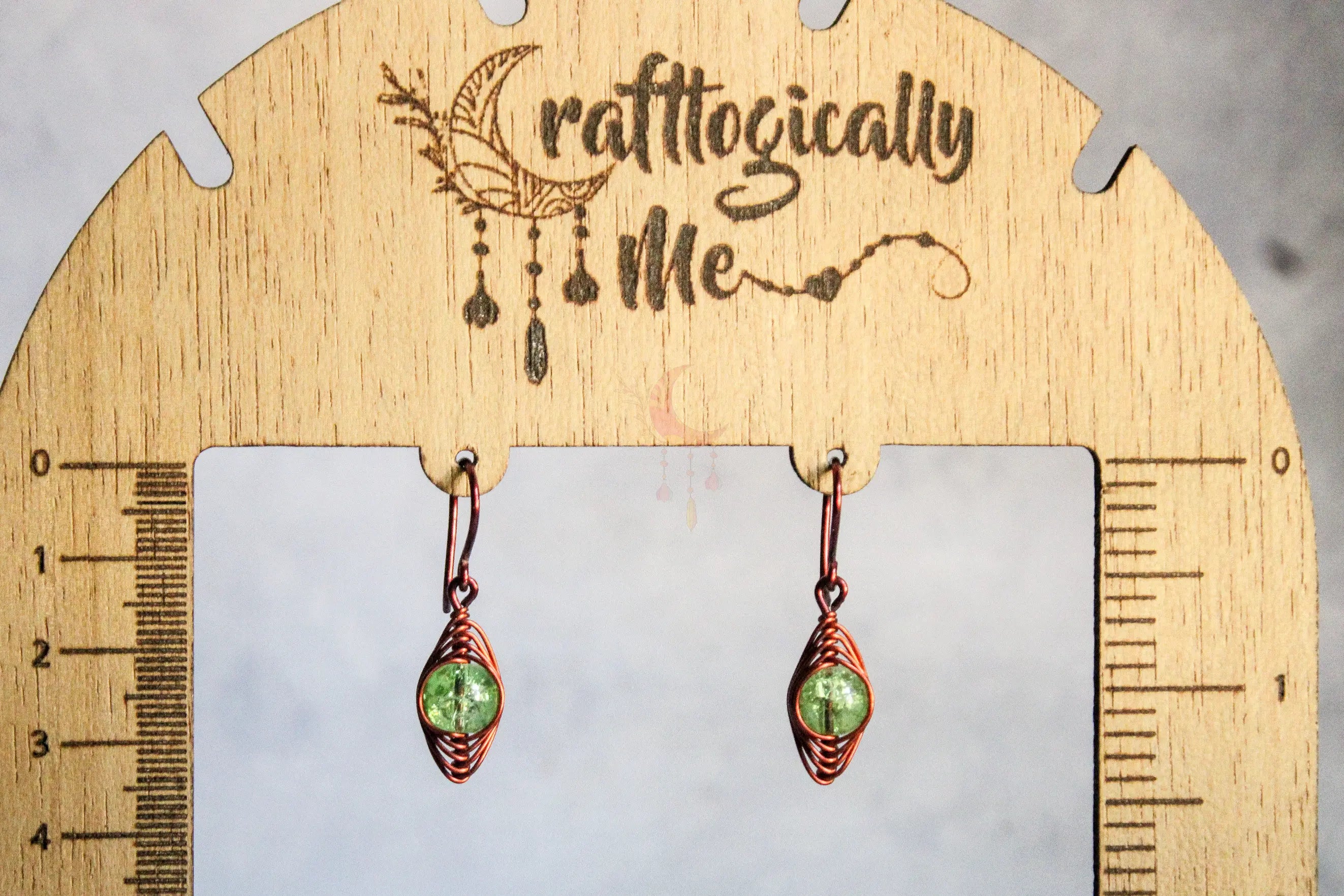 Crackled Glass Double Herringbone Earrings – Handmade Wire Wrapped Jewelry