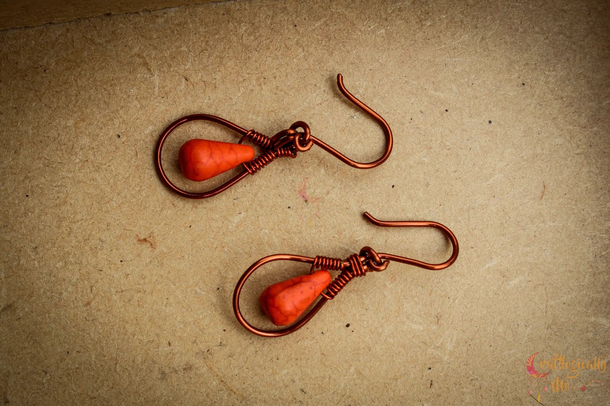 Drop Bead Earrings – Handmade Wire Wrapped Dangle Jewelry