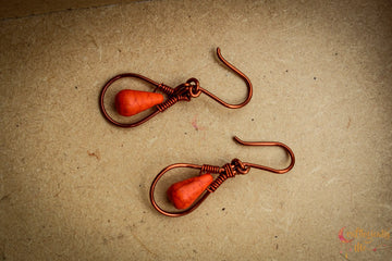 Drop Bead Earrings – Handmade Wire Wrapped Dangle Jewelry