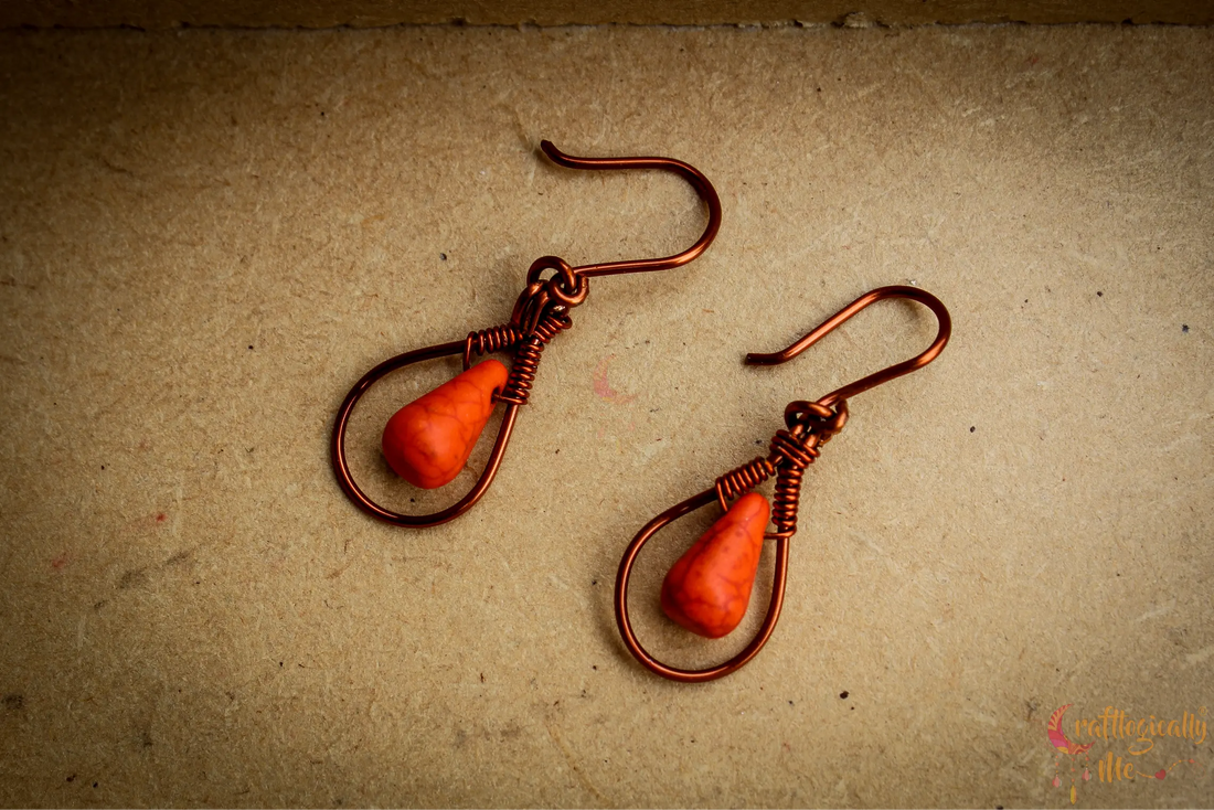 Drop Bead Earrings – Handmade Wire Wrapped Dangle Jewelry