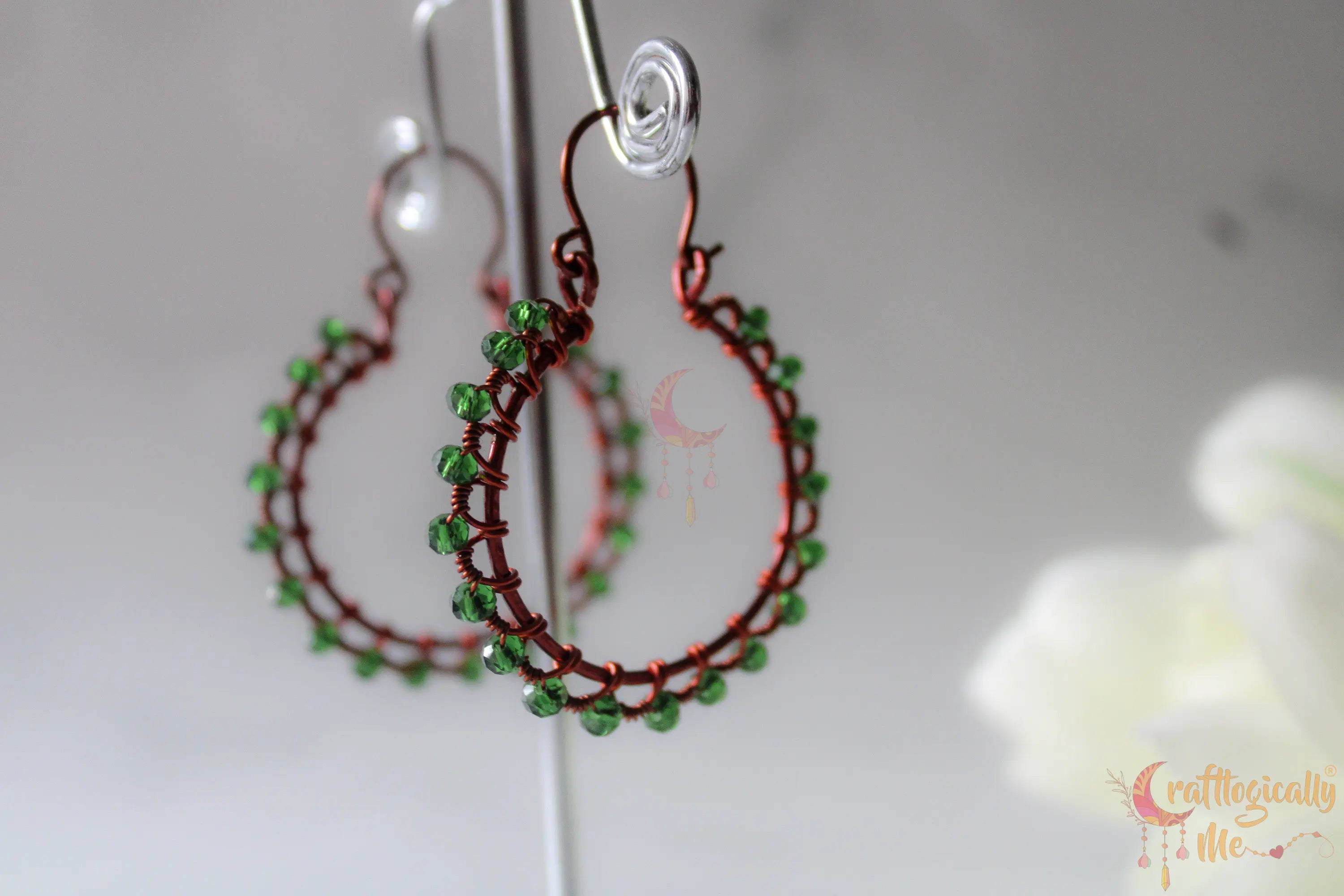 Crystal Loop Woven Earrings – Handmade Wire Wrapped Statement Jewelry