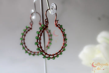 Crystal Loop Woven Earrings – Handmade Wire Wrapped Statement Jewelry
