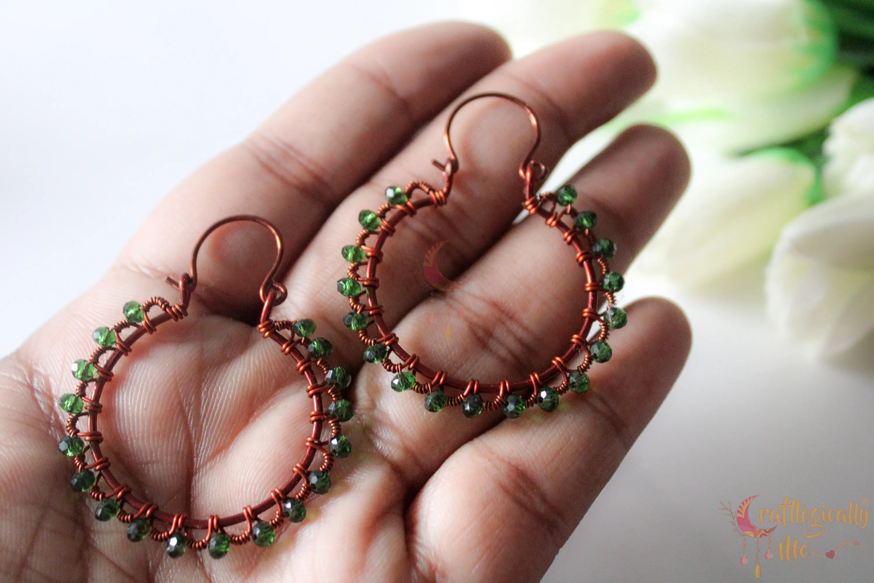 Crystal Loop Woven Earrings – Handmade Wire Wrapped Statement Jewelry