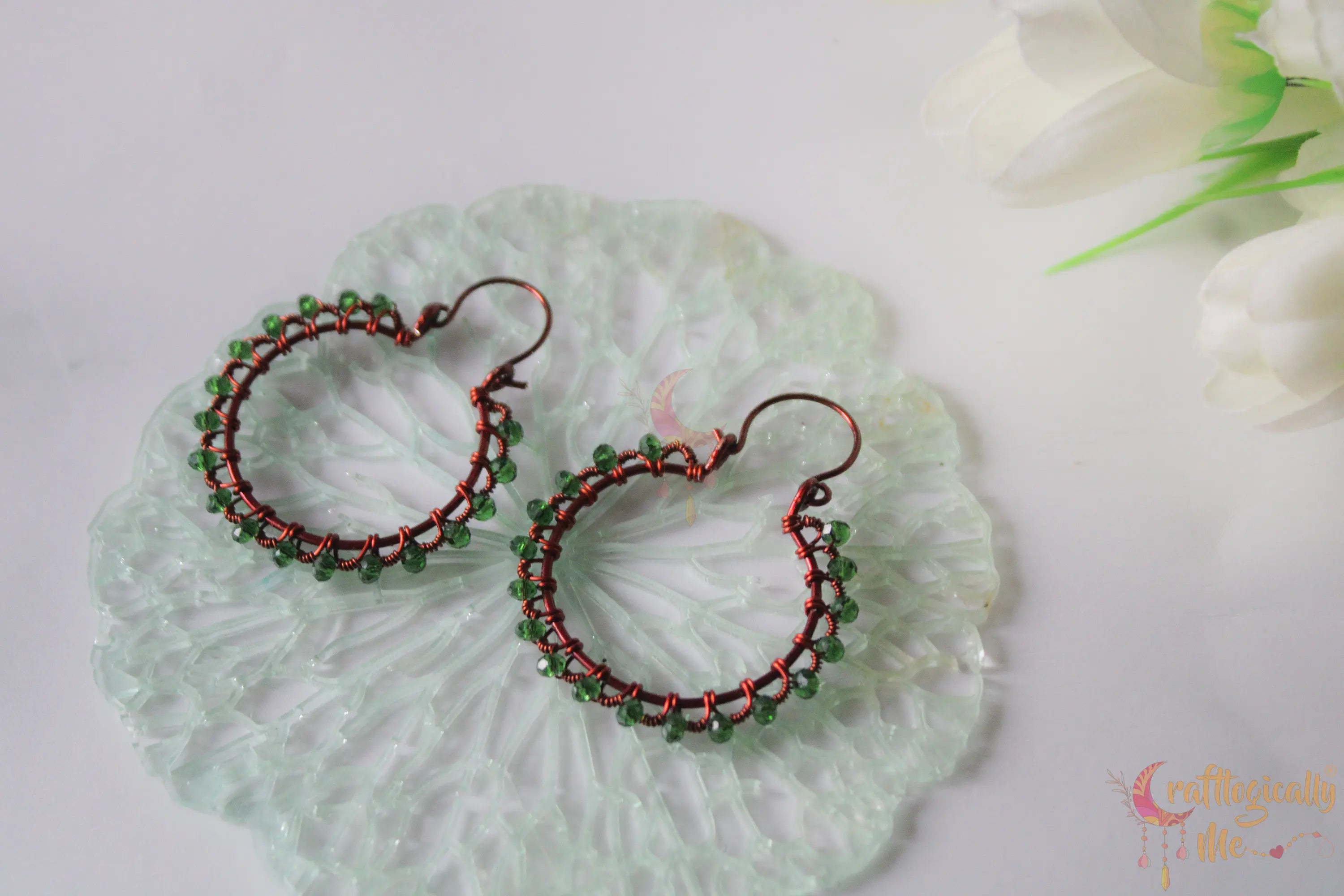 Crystal Loop Woven Earrings – Handmade Wire Wrapped Statement Jewelry