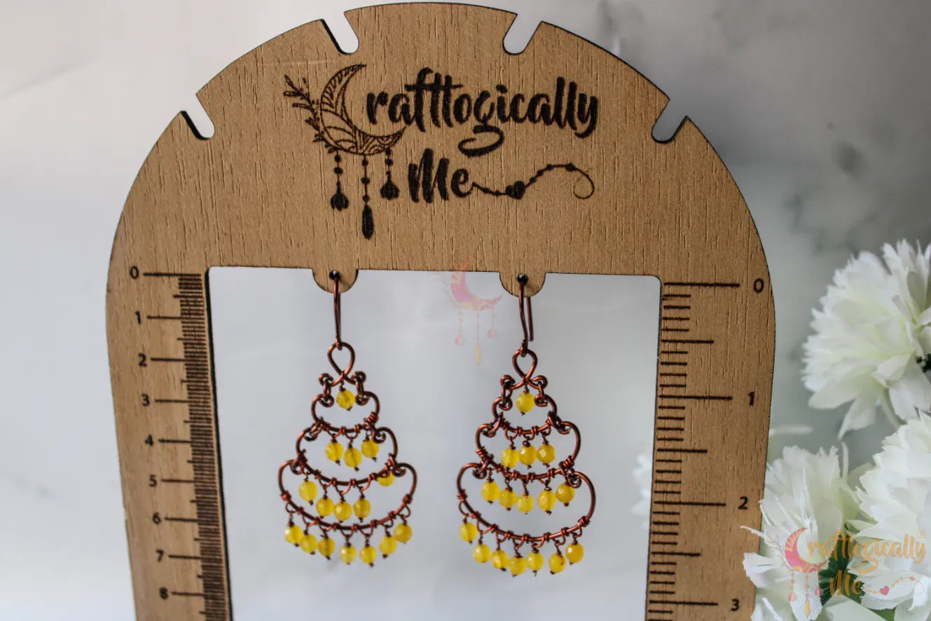 Tiered Drop Earrings – Handmade Wire Wrapped Layered Dangle Jewelry