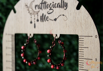 Handcrafted Hoops with Multicolor Beads -Wire Colorful Earrings