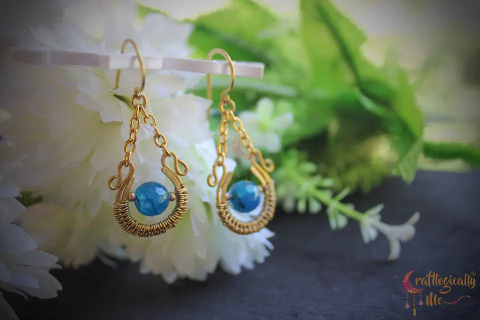 Wire Weave Semi Circle Earrings - Handcrafted Artistic Jewelry