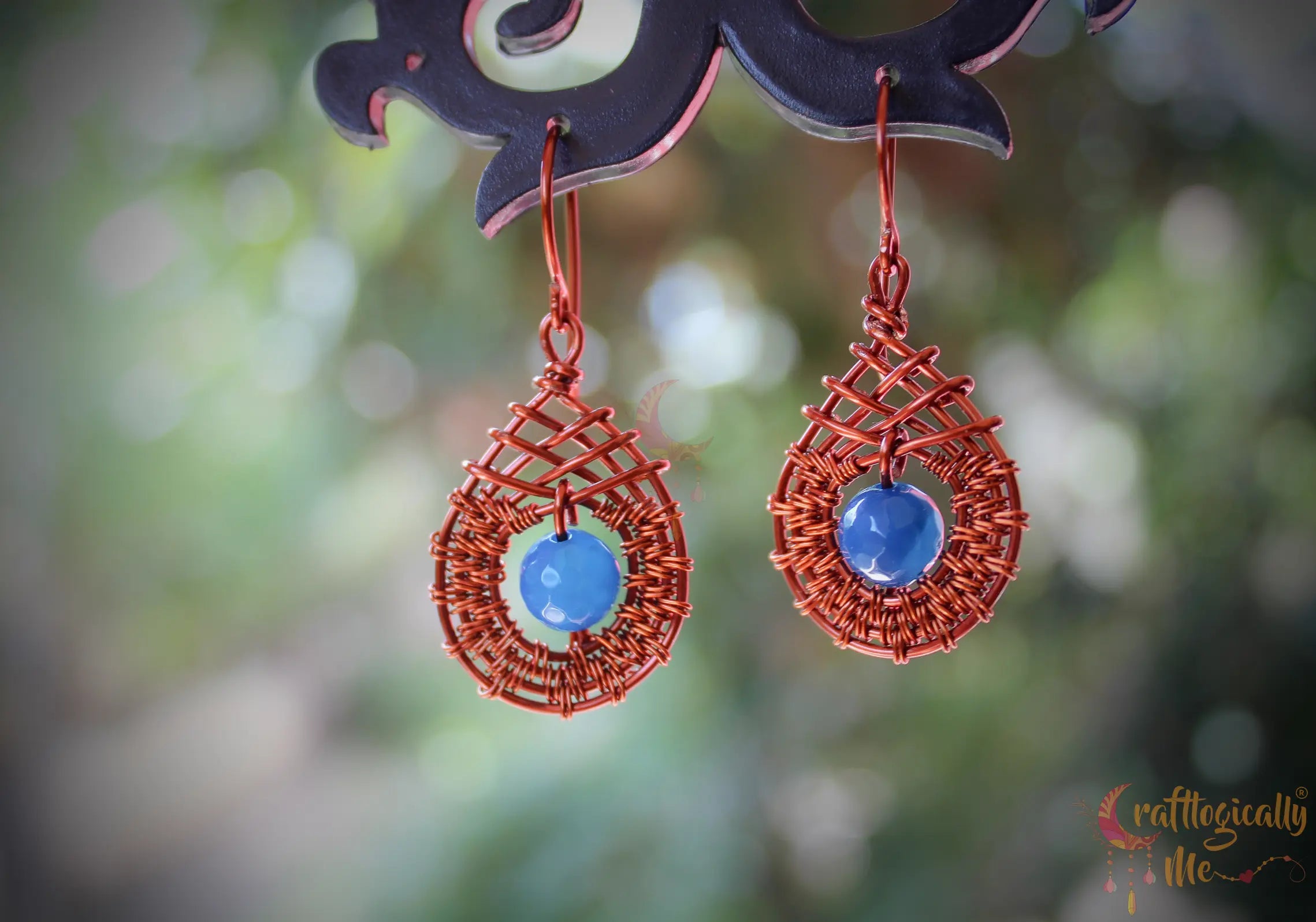Wire Weave Criss-Cross Earrings - Handcrafted Artisan Jewelry