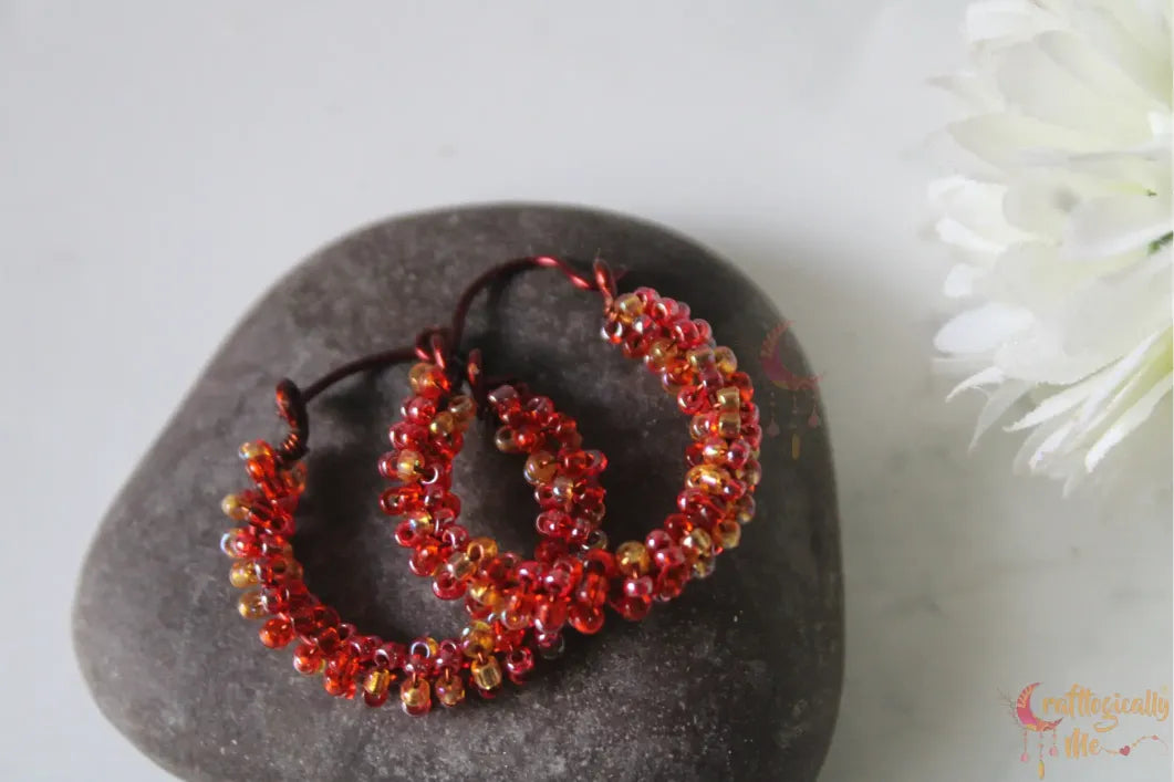 Seed Bead Hoops Earrings – Handmade Wire Jewelry