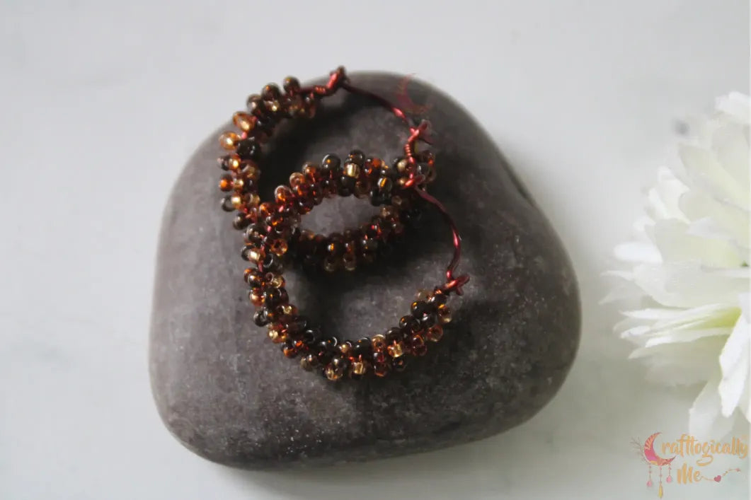 Seed Bead Hoops Earrings – Handmade Wire Jewelry