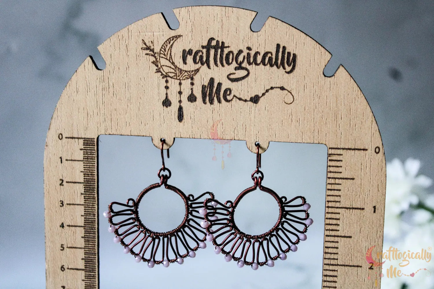 Long Squiggly Crystal Bead Earrings - Handmade Wire & Crystal Jewelry