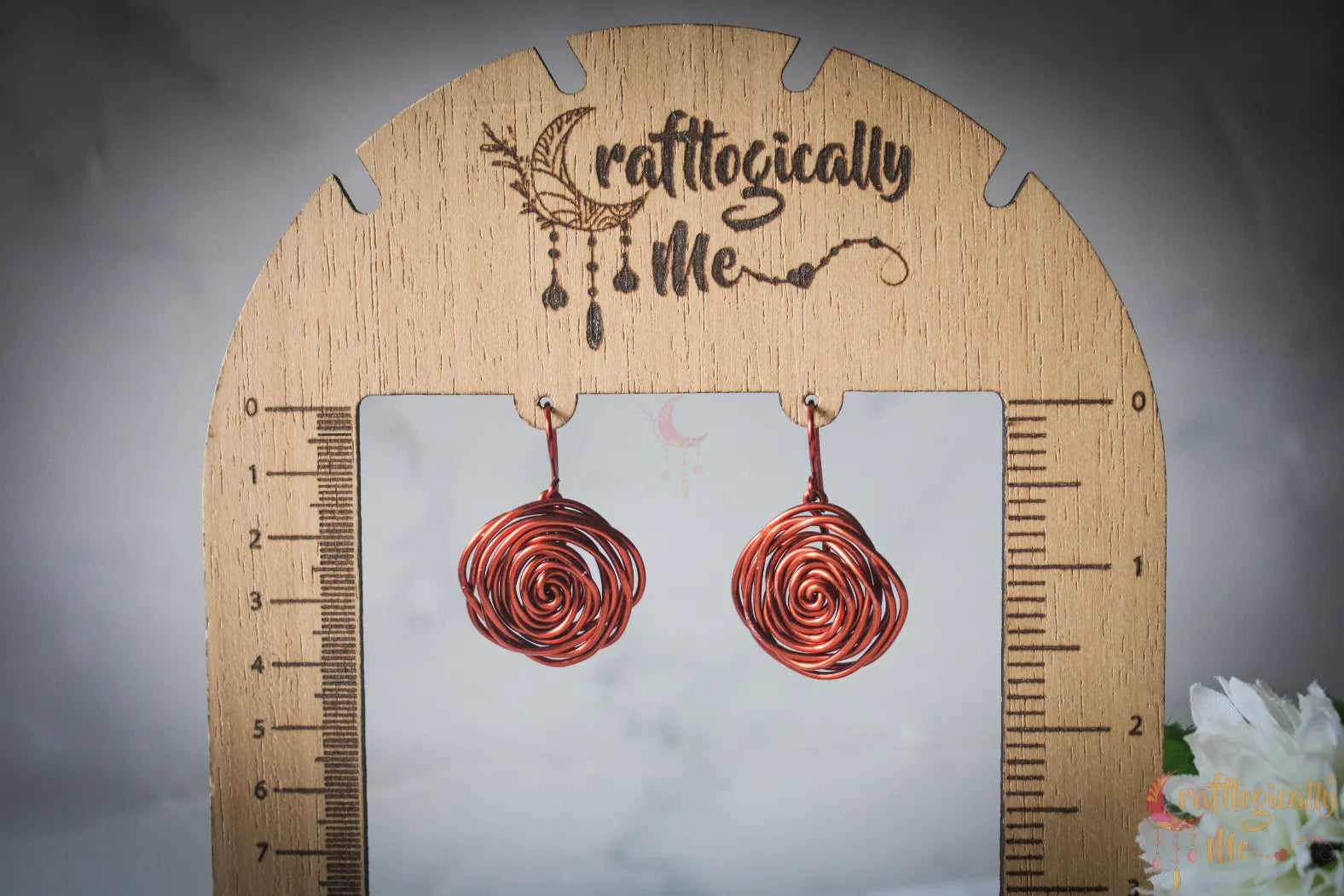 Big Rose Danglers - Handmade Wire Floral Earrings