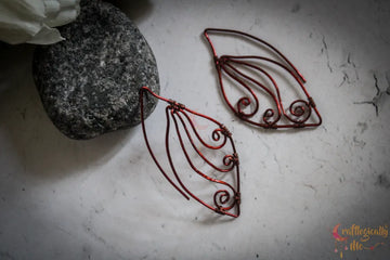Long Swirl Dangles - Handmade Wire Statement Earrings
